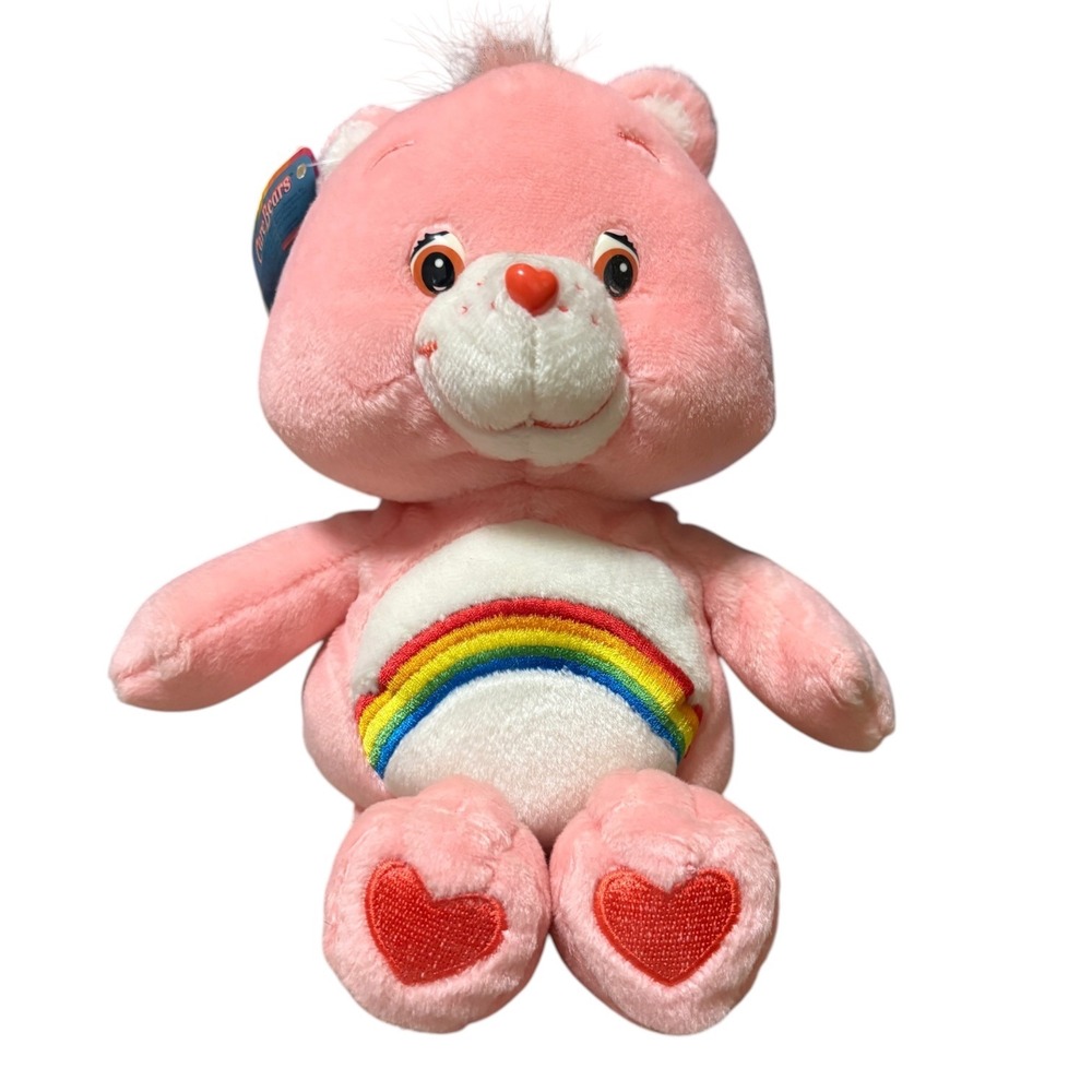 Care Bears Unisex 8" Plush Pink Cheer Bear Rainbow 2002 NWT‎ Y2K Retro Kidcore